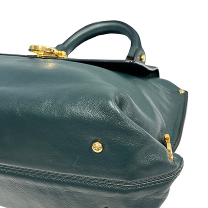 SALVATORE FERRAGAMO Leather Sofia Handbag Dark Green