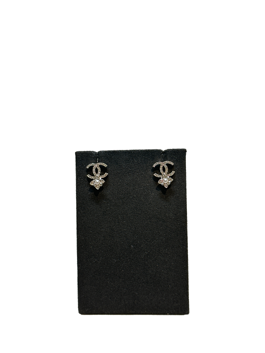 Chanel Chanel Logo Earrings Earrings Silver