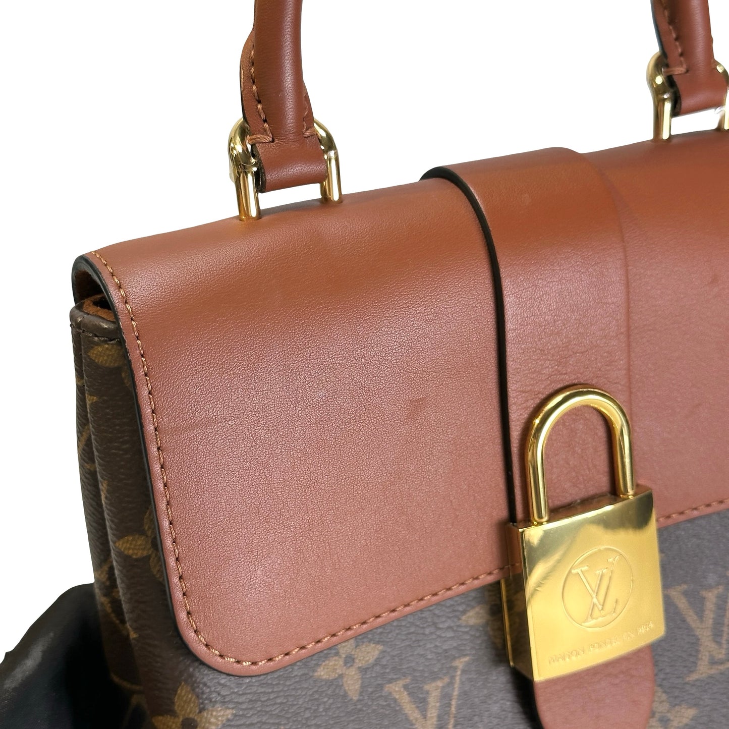 Used LOUIS VUITTON Monogram Locky BB Handbag Brown GHW