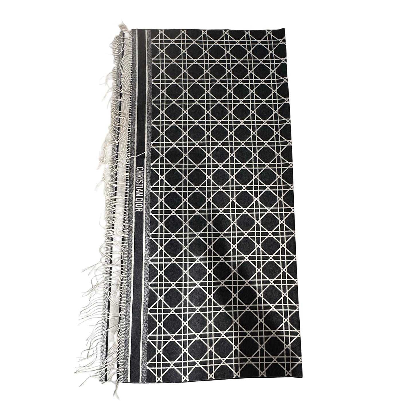 DIOR Cannage Cannage Scarf Black White