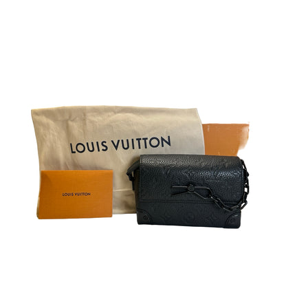 Used LOUIS VUITTON Monogram Taurillon Steamer XS Crossbody Bag Black