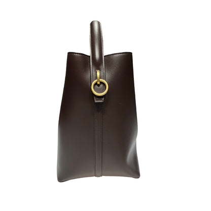 New SAINT LAURENT Vanity Bucket Bucket Bag Brown GHW