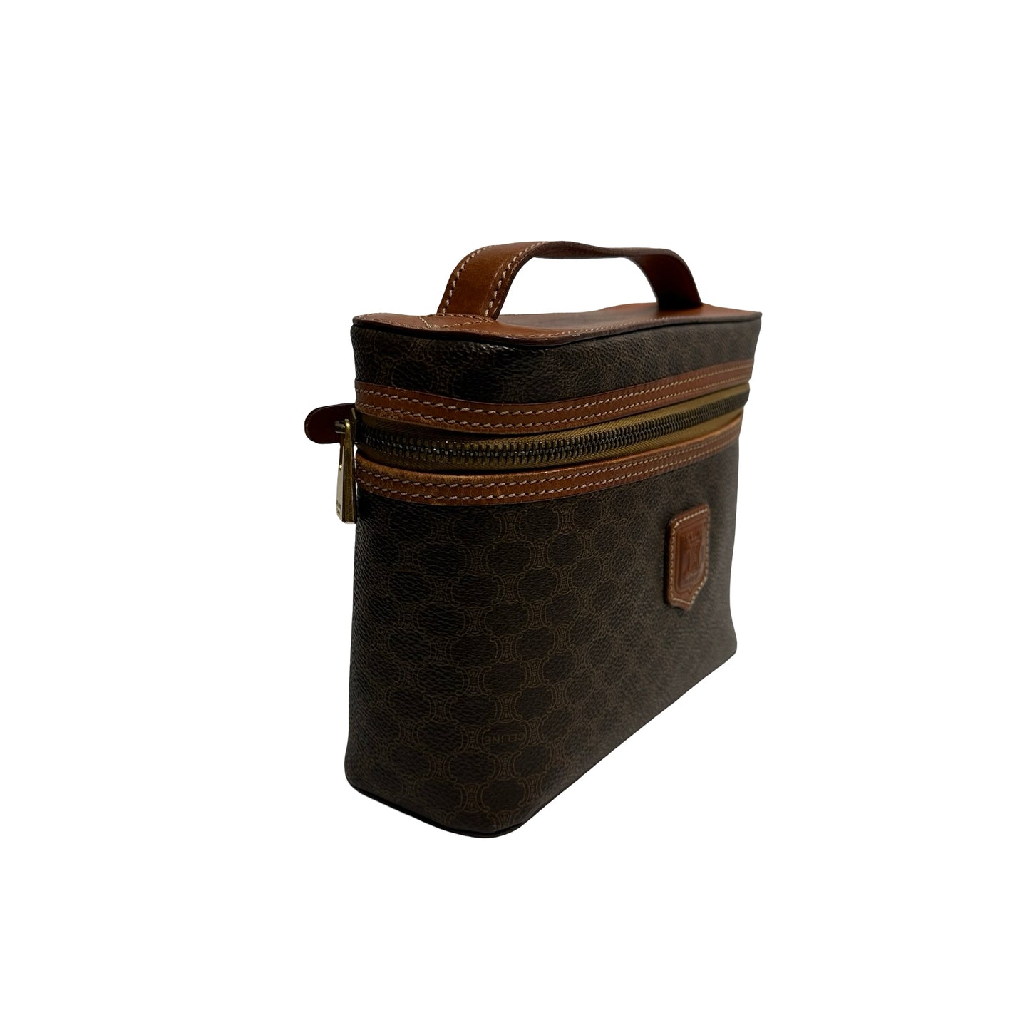 CELINE Macadam Macadam Canvas Bag Handbag Brown