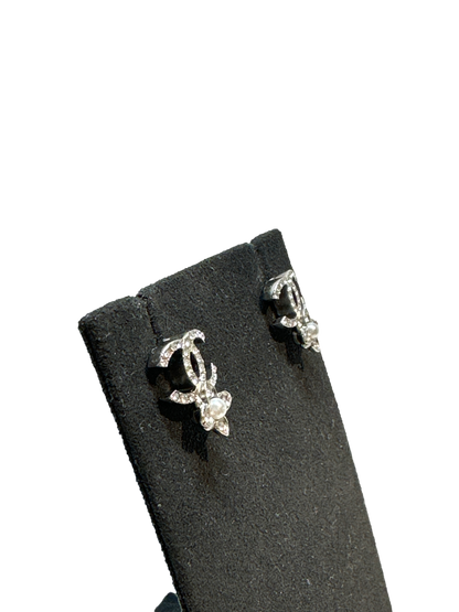 Chanel Chanel Logo Earrings Earrings Silver