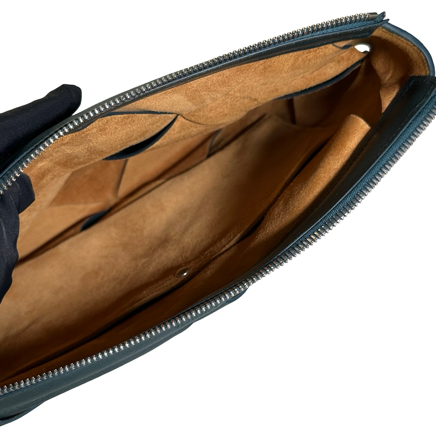 Used BOTTEGA VENETA Intrecciato Cassette Pouch Pouch Teal