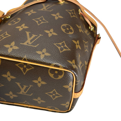 Used LOUIS VUITTON Monogram Canvas Nano Noe Bucket Bag Brown Beige Gold