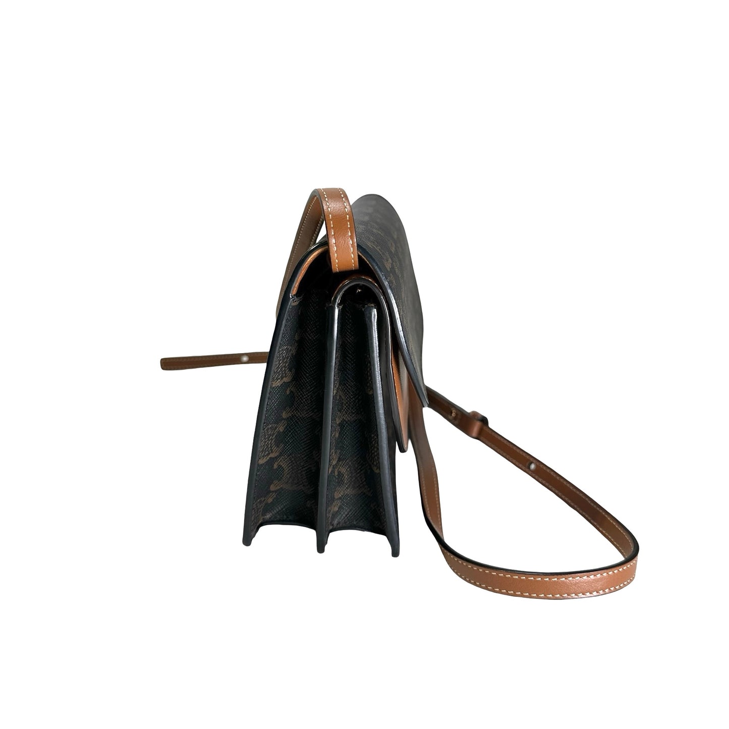 CELINE Macadam Triumph Cross Body Bag Brown