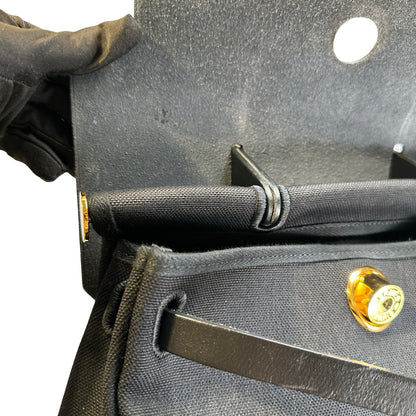 Used HERMES Canvas Leather Herbag A Dos Zip Retourne Backpack Black