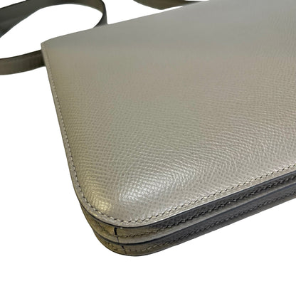 HERMES Epsom Mini Constance Shoulder Bag Grey GHW