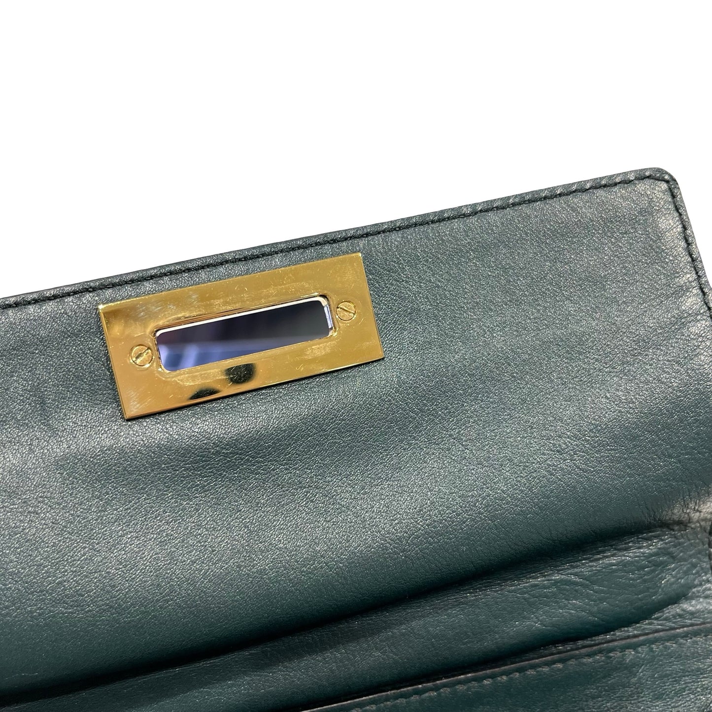 SALVATORE FERRAGAMO Leather Sofia Handbag Dark Green