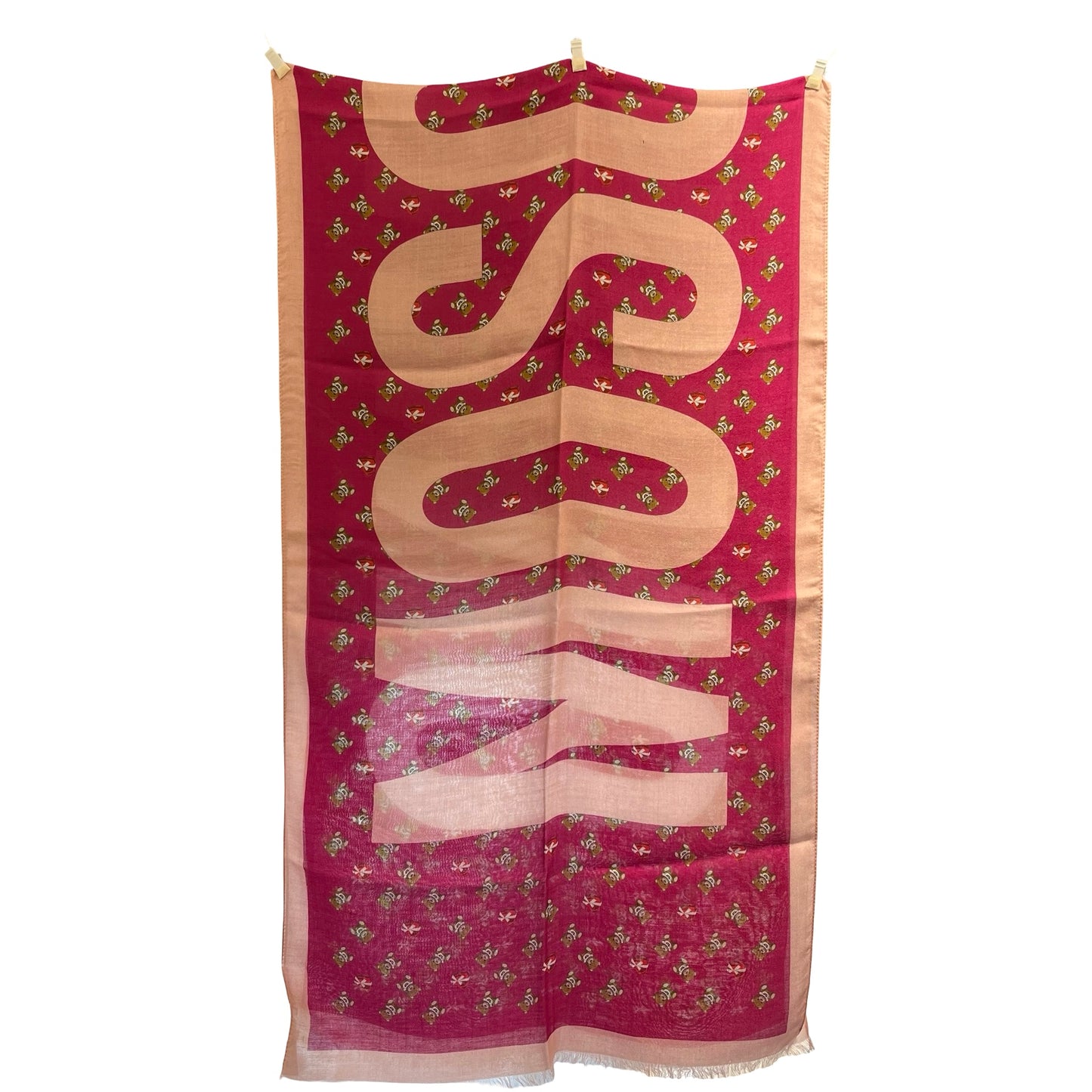 Unused MOSCHINO Logo Teddy Heart Scarf Pink Light Pink