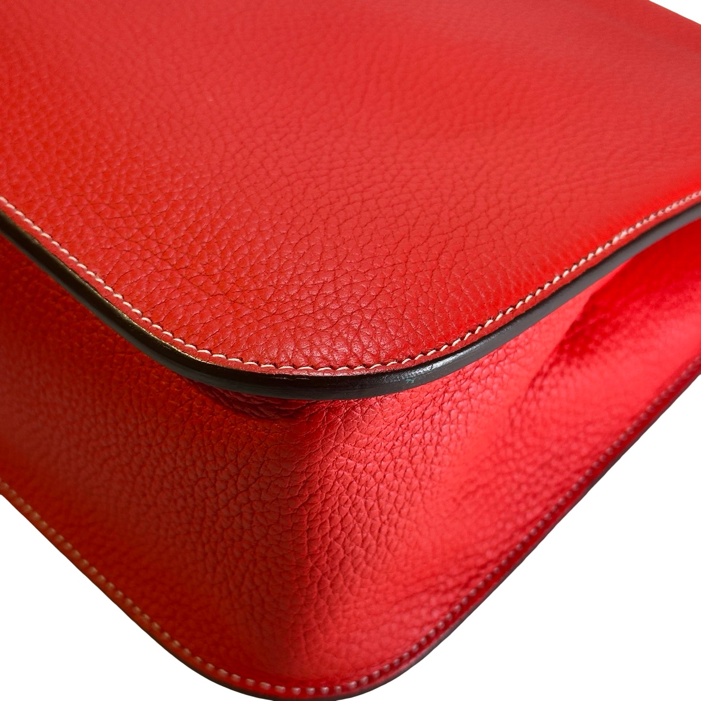 Used HERMES Clemence Halzan Shoulder Bag Red