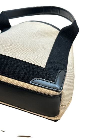 Used Balenciaga Canvas CABAS BAG Tote Bag Black White