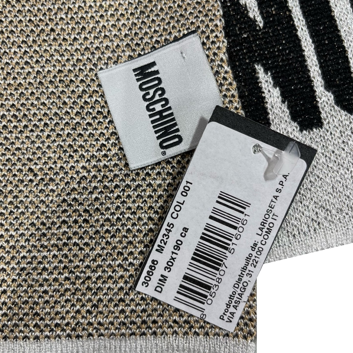 New MOSCHINO Teddy Shining Scarf Scarf Grey