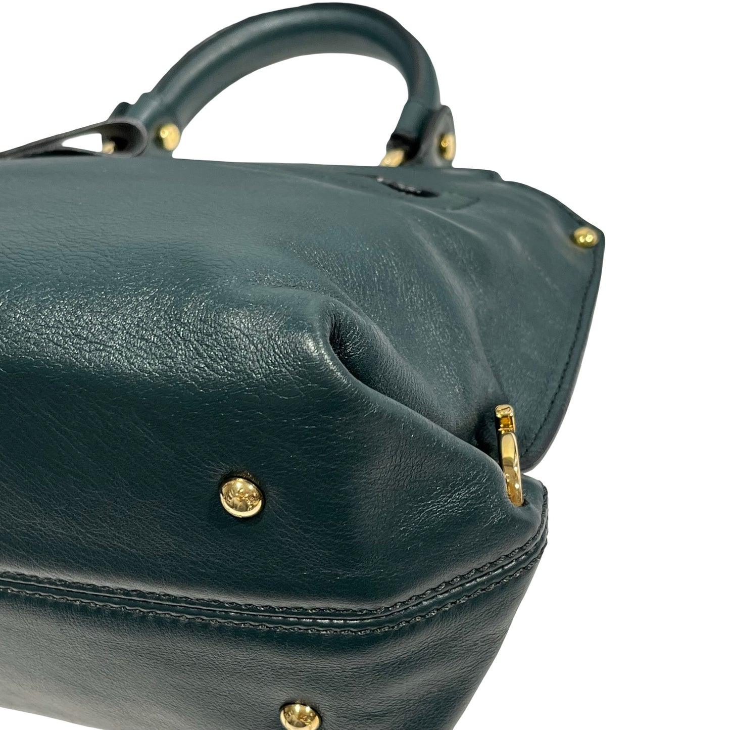 SALVATORE FERRAGAMO Leather Sofia Handbag Dark Green