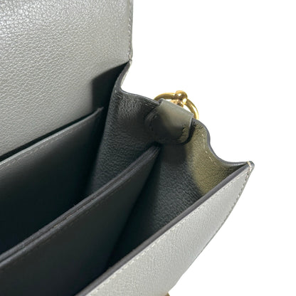 Used HERMES Leather Roulis Shoulder Bag Grey