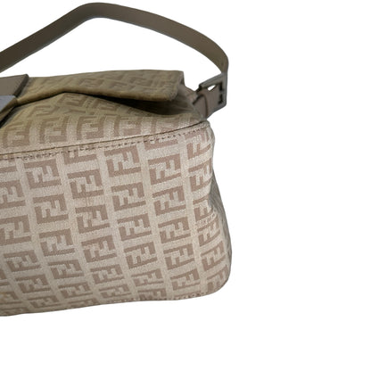 Used FENDI Zucca Mamma Baguette Baguette Bag Beige Silver