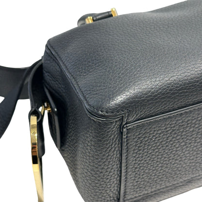 Used DELVAUX Leather Cool Box Handbag Black