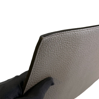 Used LONGCHAMP Pebbled Leather Le Foulonné Pouch Taupe PHW