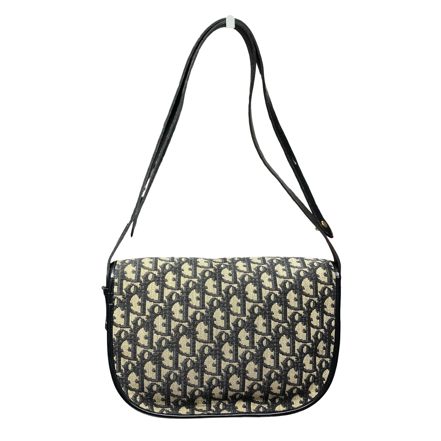 CHRISTIAN DIOR Shoulder Bag Beige Black GHW