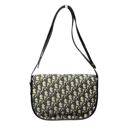 CHRISTIAN DIOR Shoulder Bag Beige Black GHW