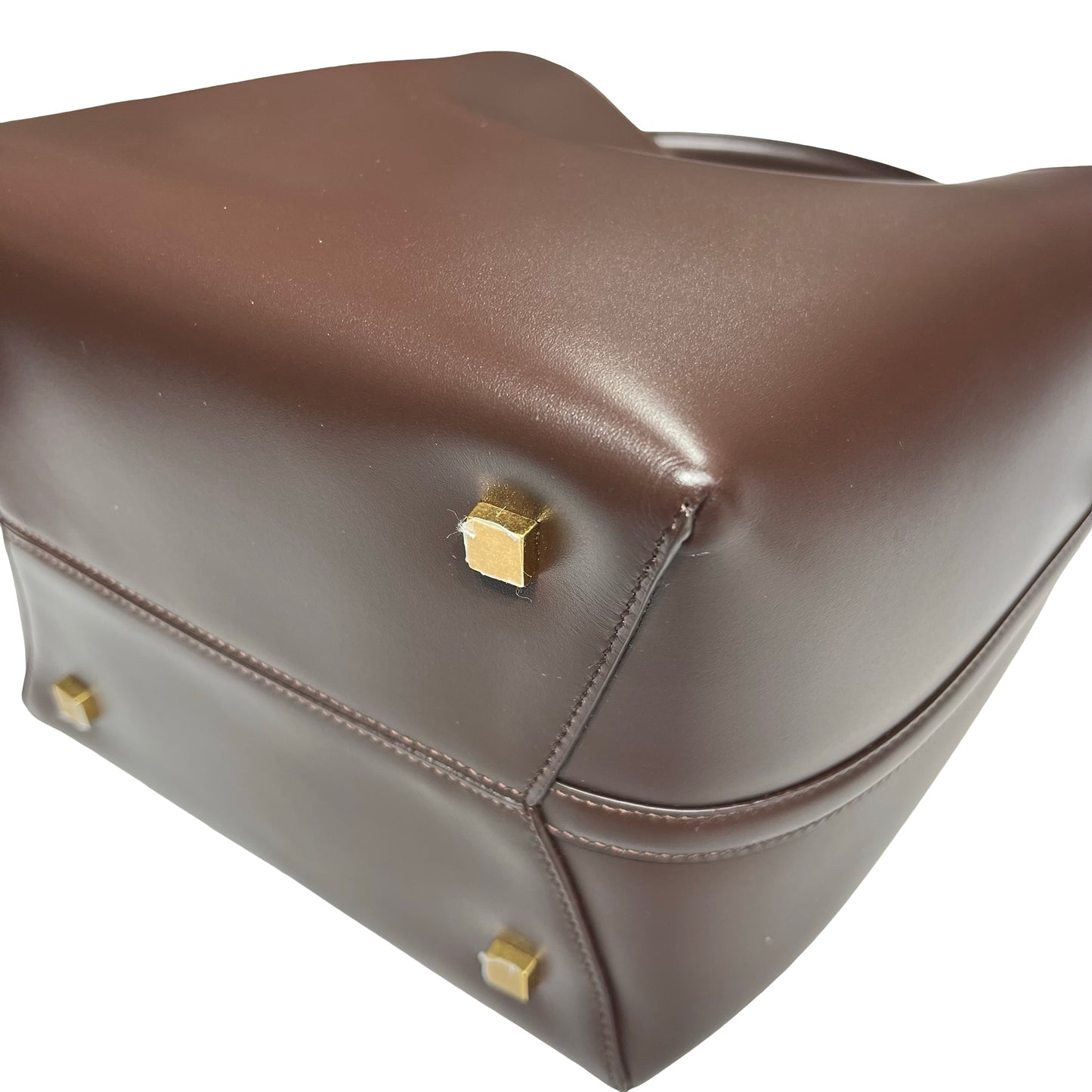New SAINT LAURENT Vanity Bucket Bucket Bag Brown GHW