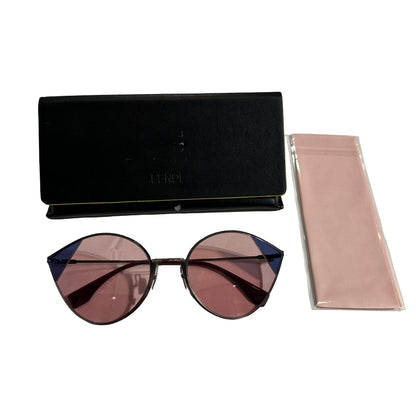 Used FENDI Cat Eye Sunglasses SUNGLASSESS Pink Silver