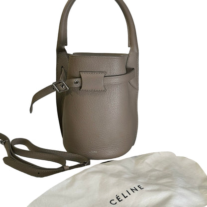 Used CELINE Grained Calfskin Big Bag Bucket Bucket Bag Taupe