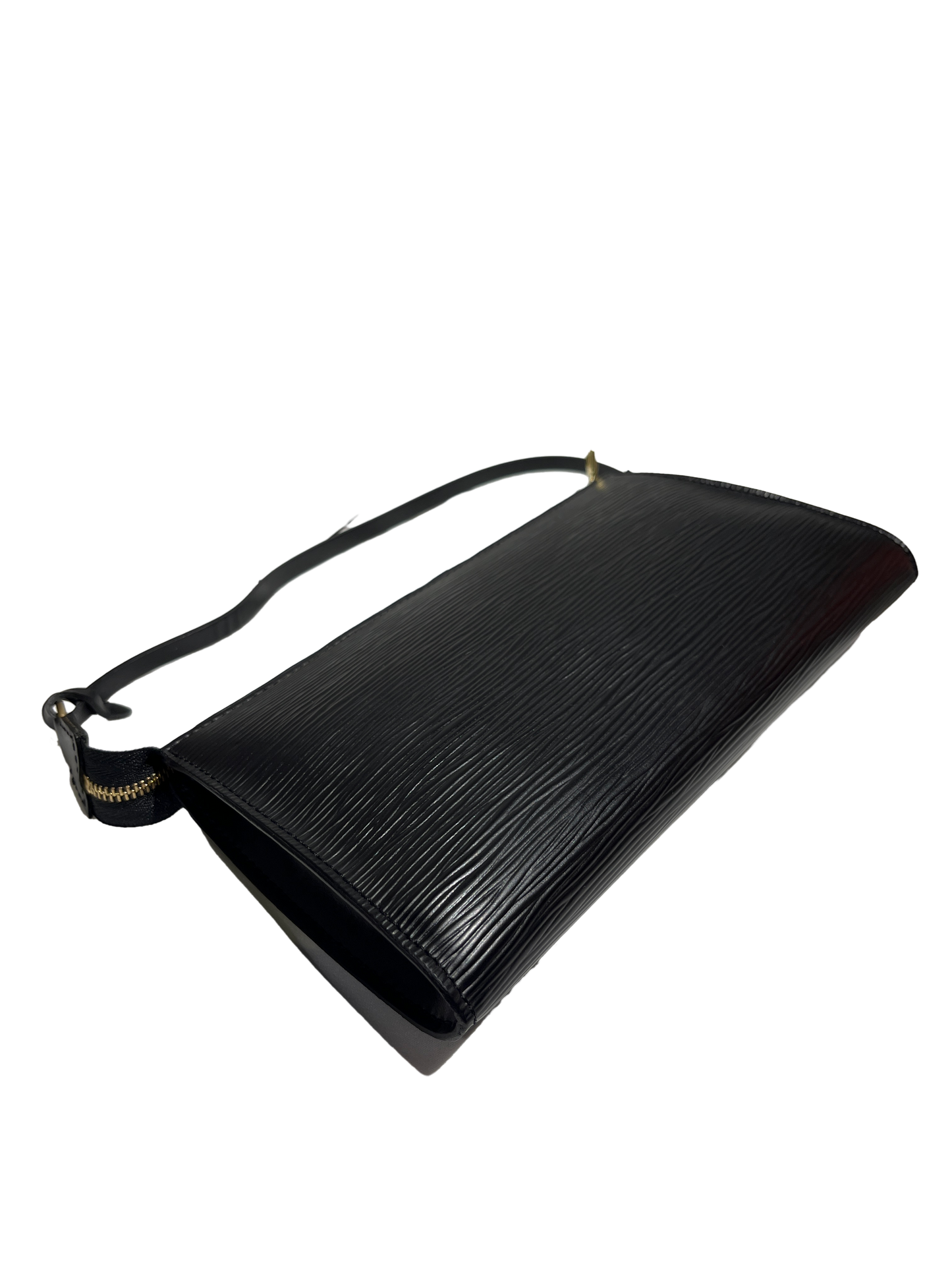Used Louis Vuitton Epi Leather Pochette Shoulder Bag Black GHW