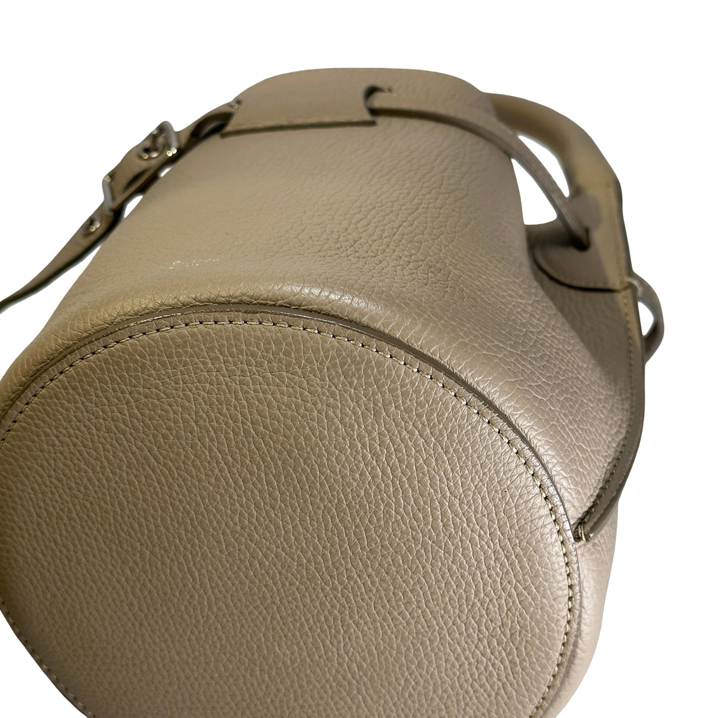 Used CELINE Grained Calfskin Big Bag Bucket Bucket Bag Taupe