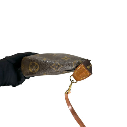 Used LOUIS VUITTON Monogram Canvas Pochette Accessoires Pouchette Brown Gold