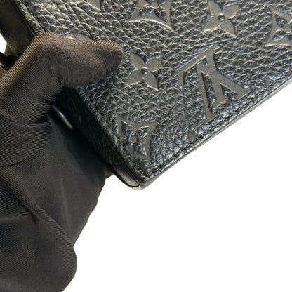 Used LOUIS VUITTON Monogram Taurillon Steamer XS Crossbody Bag Black