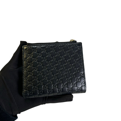 Used GUCCI Microguccissima Leather Microguccissima Compact Wallet Wallet Black GHW