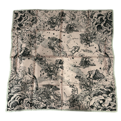 Used DIOR Toile de Jouy Toile de Jouy Scarf White Blue
