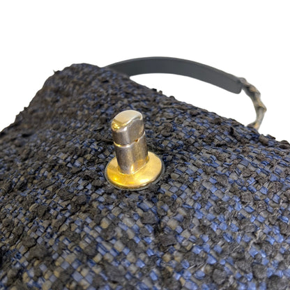 Used CHANEL Tweed 19 Shoulder Bag Blue Black