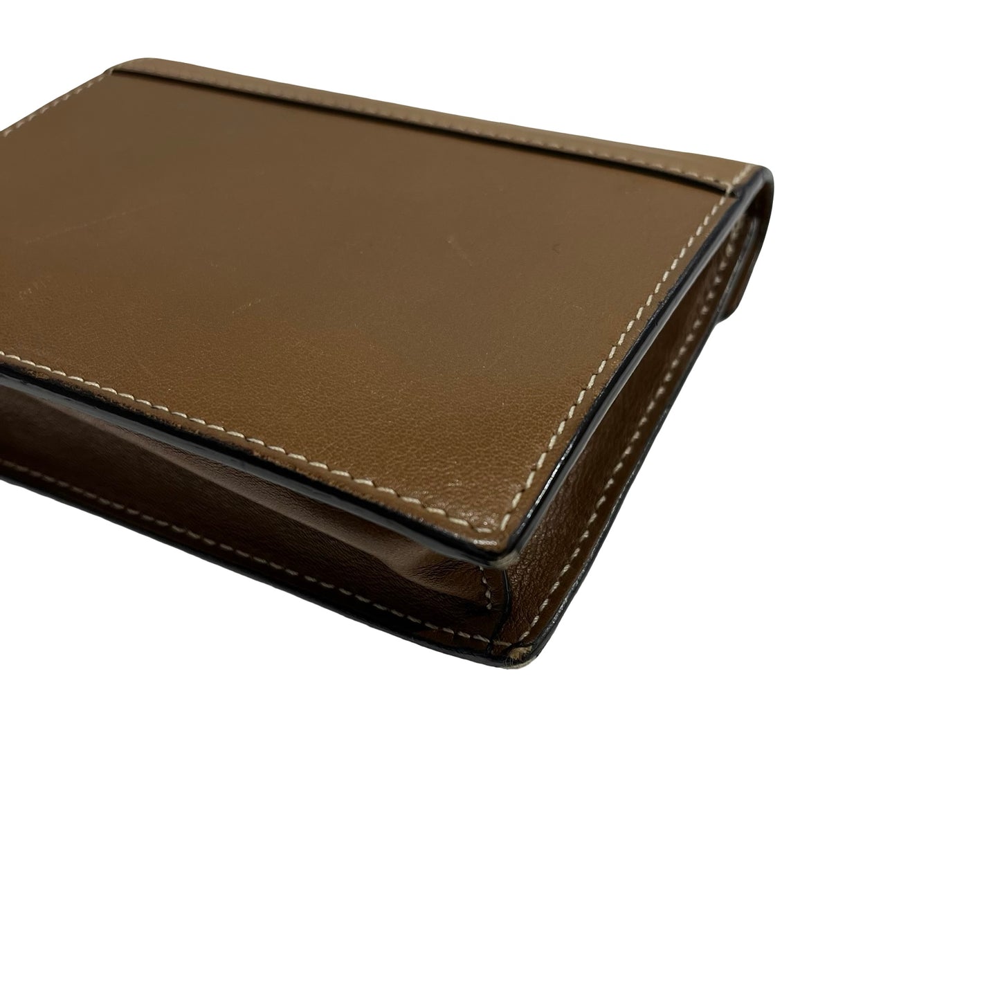 Used CELINE Smooth Leather Envelope Cardholder Card case Brown White