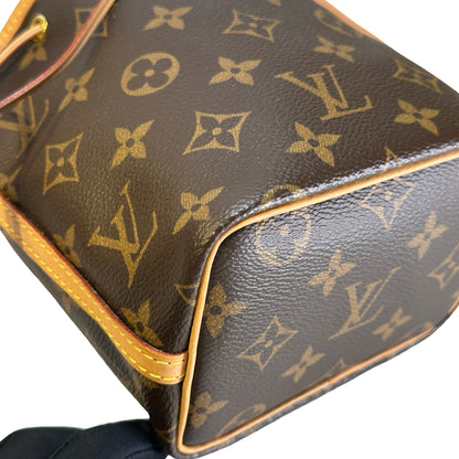 Used LOUIS VUITTON Monogram Canvas Nano Noe Bucket Bag Brown Beige Gold