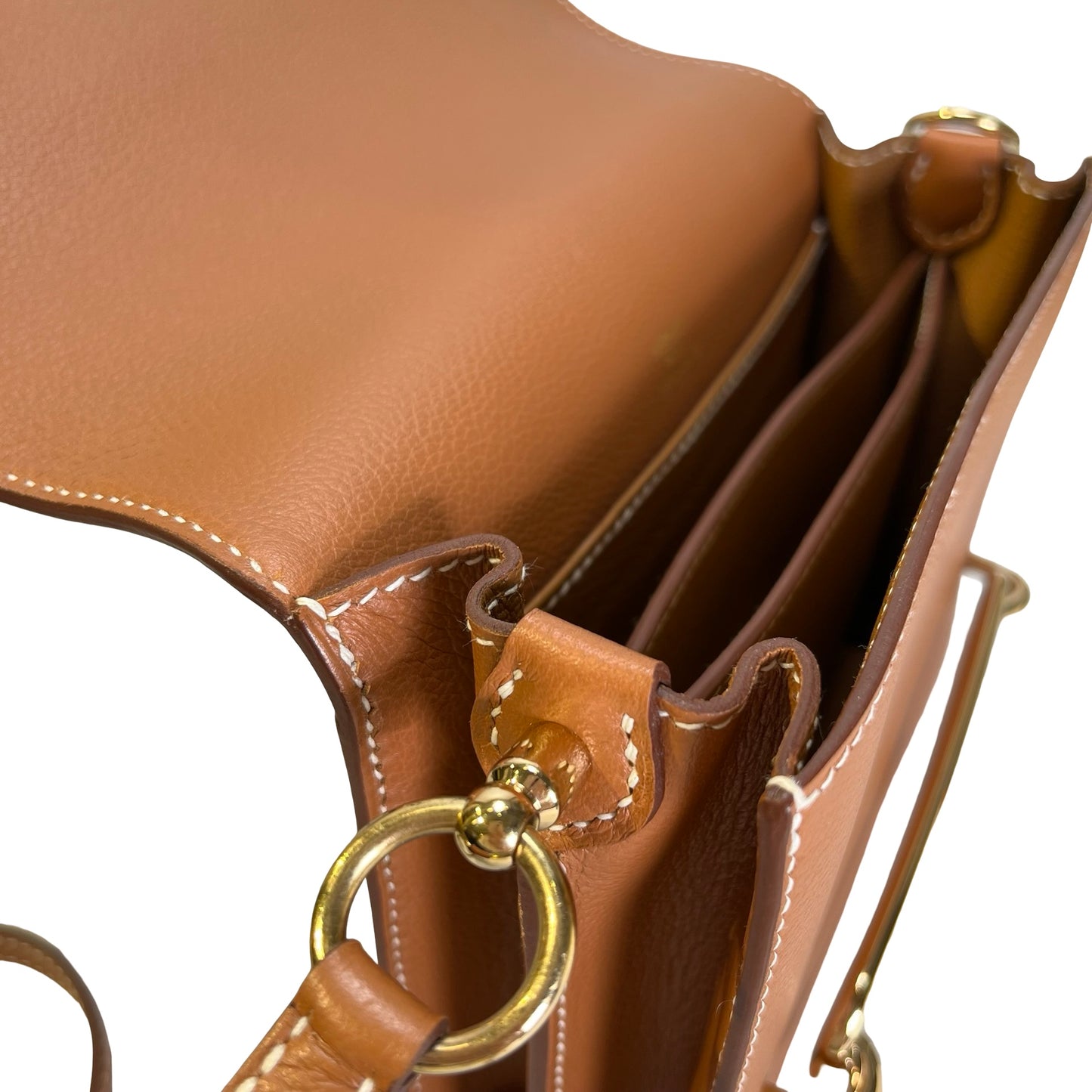 Used HERMES Evercolor Roulis Cross Body Bag Gold GHW