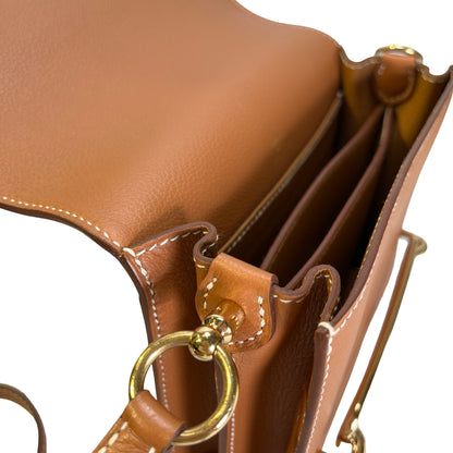 Used HERMES Evercolor Roulis Cross Body Bag Gold GHW