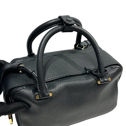 Used DELVAUX Leather Cool Box Handbag Black