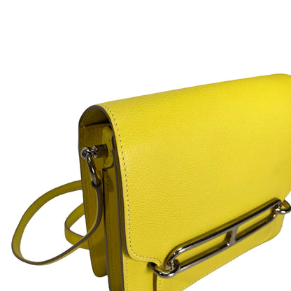 Used HERMES Evercolor Roulis Shoulder Bag YELLOW PHW