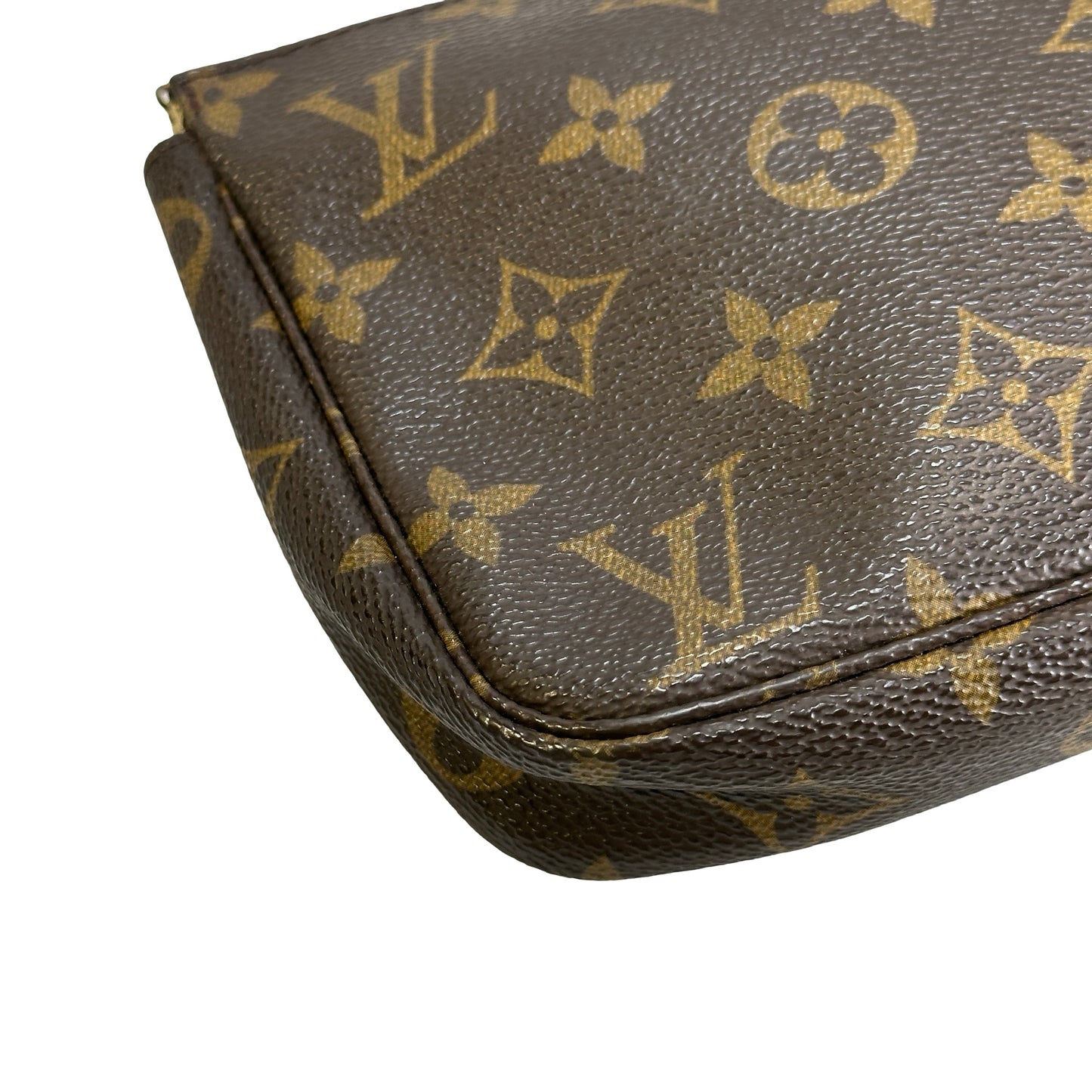 Used LOUIS VUITTON Monogram Canvas Pochette Accessoires Pouchette Brown Gold