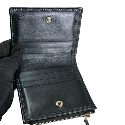 Used GUCCI Microguccissima Leather Microguccissima Compact Wallet Wallet Black GHW
