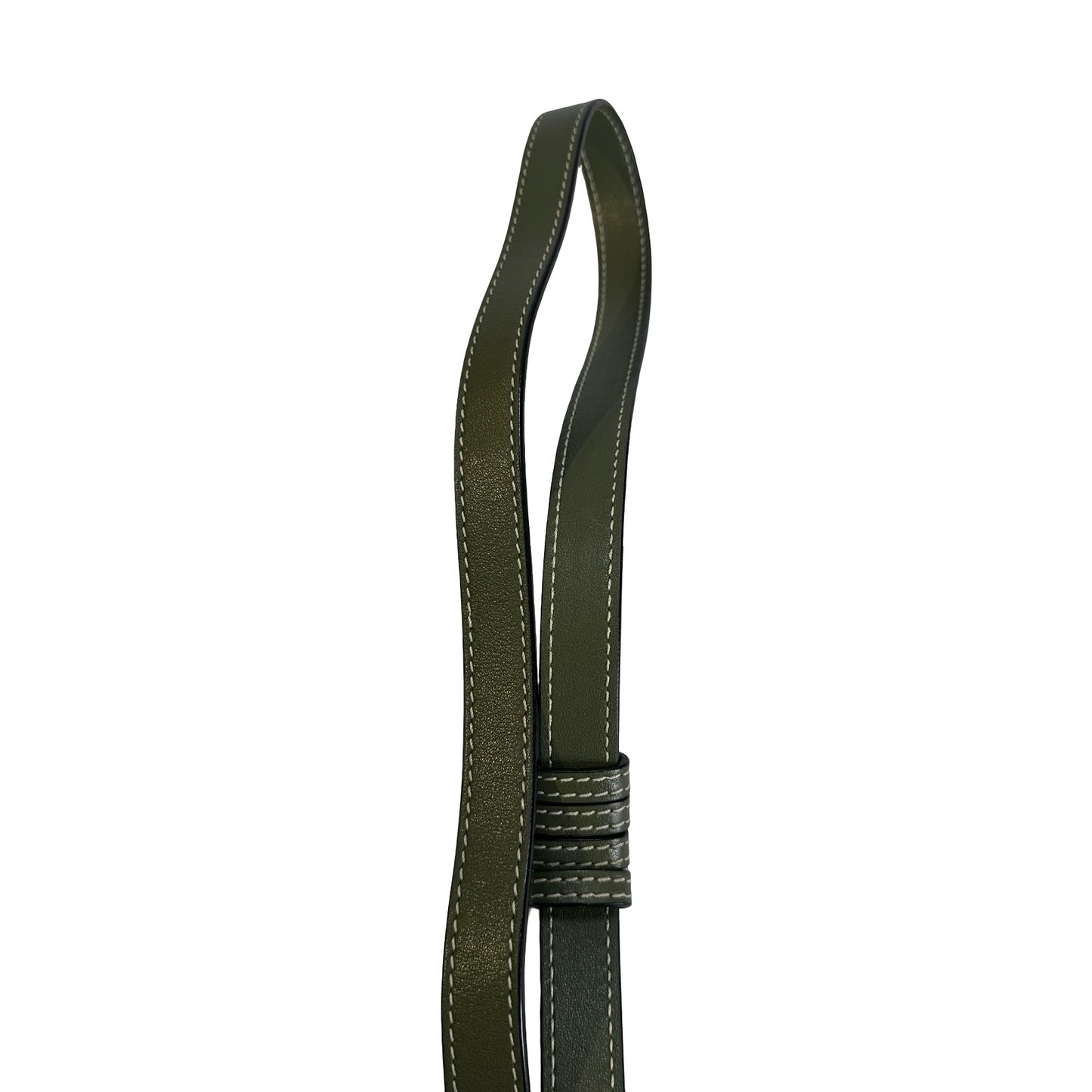Used LOEWE Pebbled Calfskin Balloon Bag Bucket Bag Green Phw