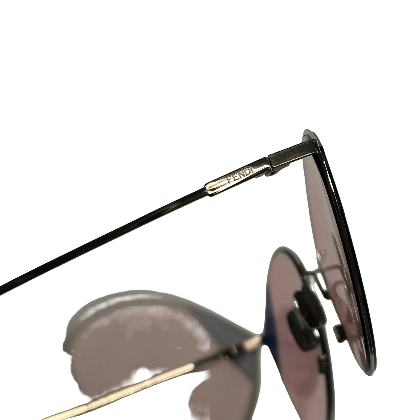 Used FENDI Cat Eye Sunglasses SUNGLASSESS Pink Silver