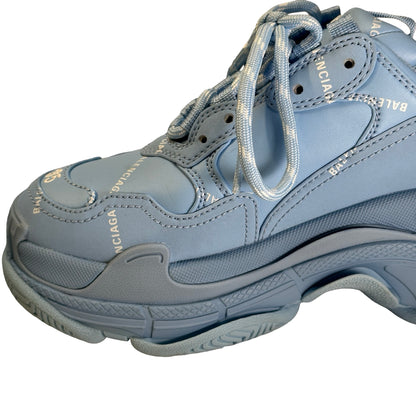 Used BALENCIAGA Logo Triple S Sneakers Light Blue