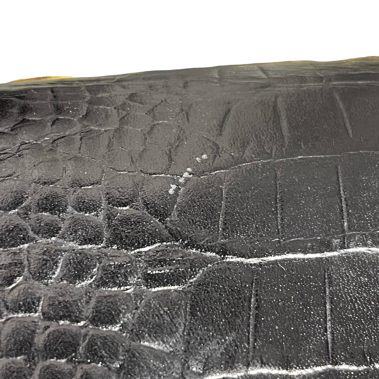 Used SAINT LAURENT Crocodile-Embossed Kate Medium Shoulder Bag Black GHW