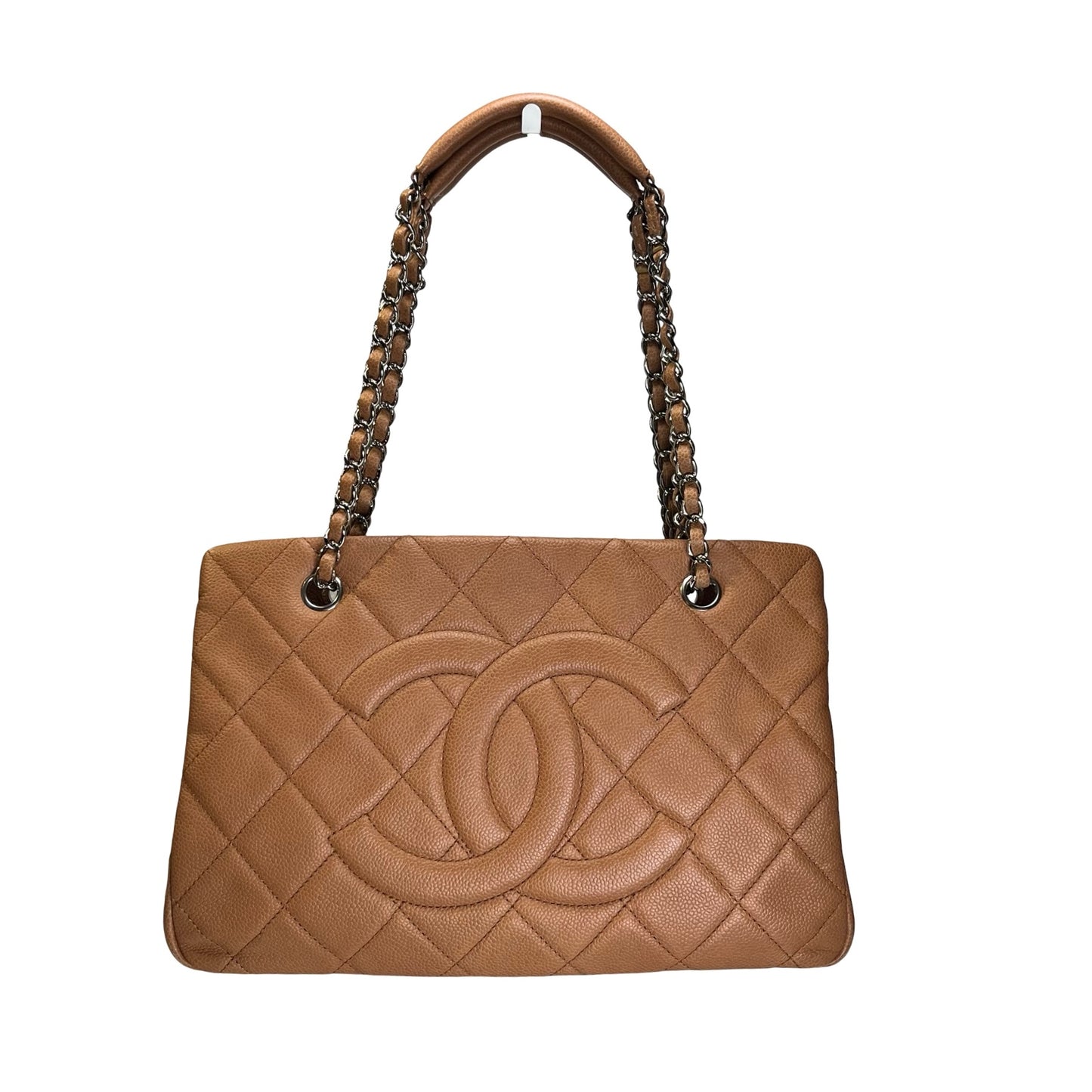 Used CHANEL Caviar Leather GST Tote Bag Brown, PHW