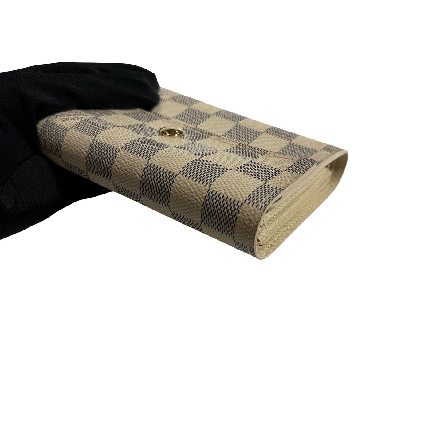 Used LOUIS VUITTON Damier Azur Canvas Portefeuille Sarah Long wallet White Blue