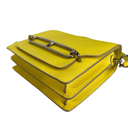 Used HERMES Evercolor Roulis Shoulder Bag YELLOW PHW